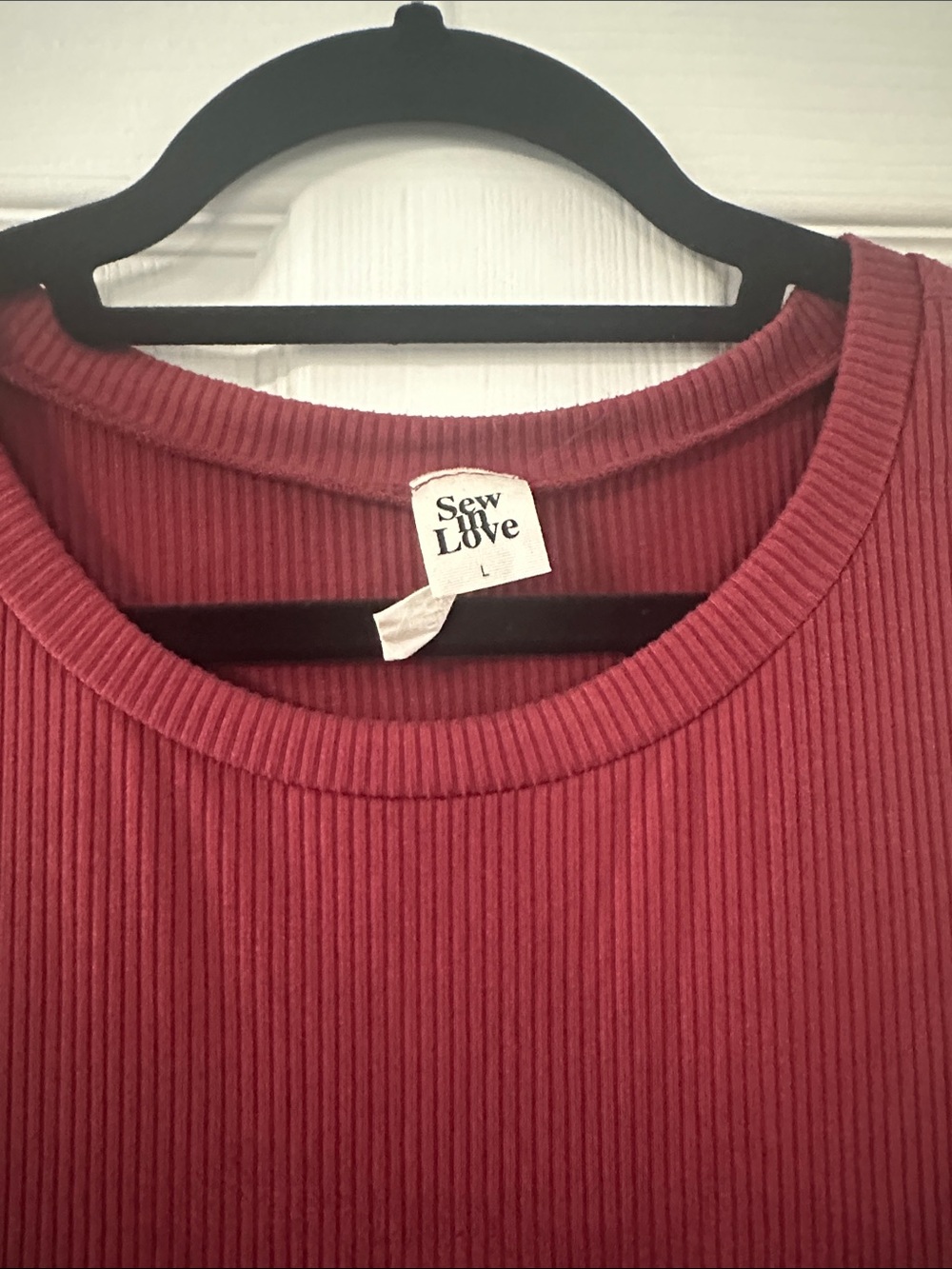 Sew In Love Ribbed Burgundy Tank - Large - Picture 2 of 3